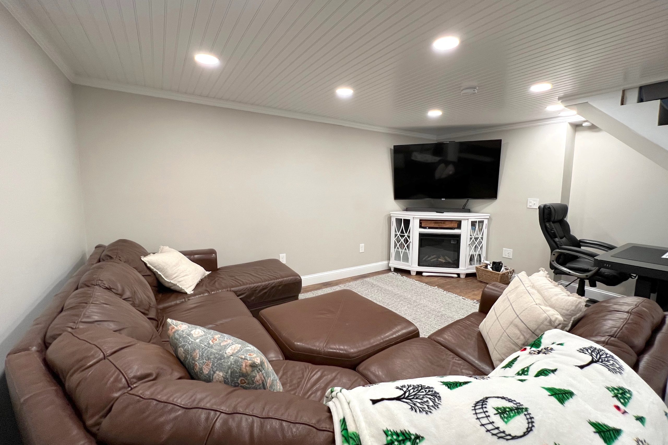 Basement - Sectional and TV