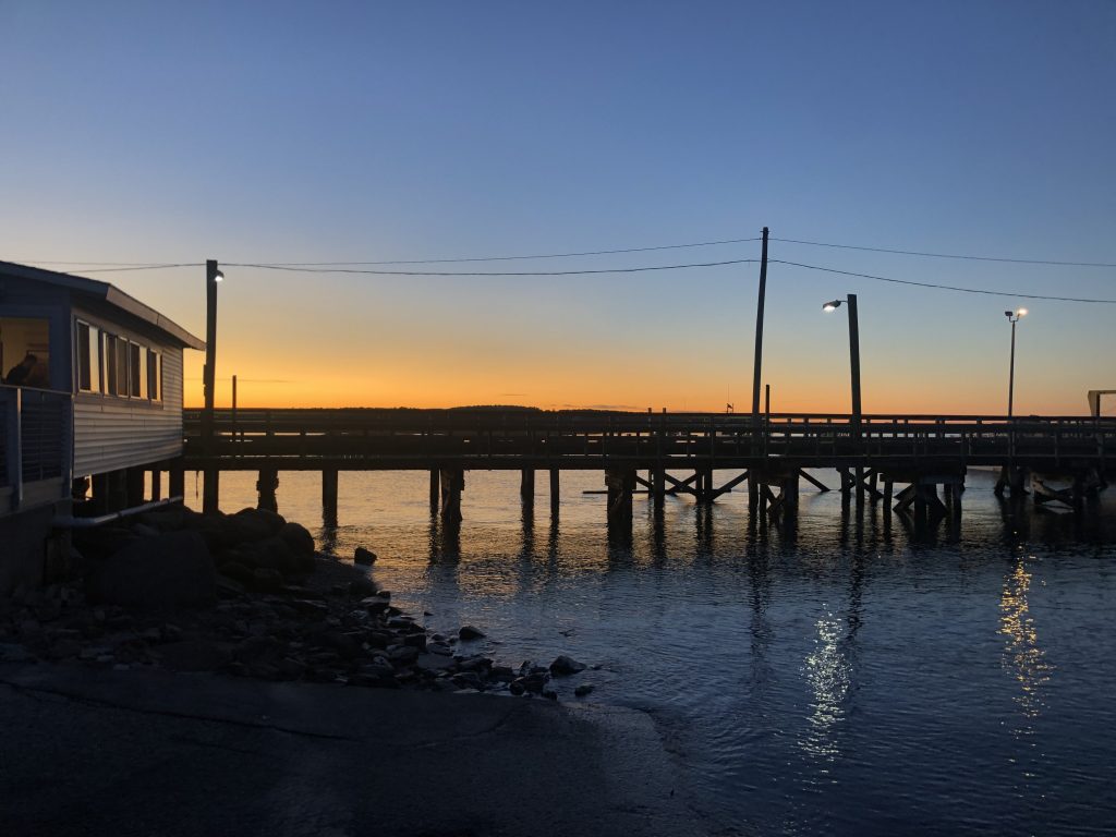 Pine Point Harbor at Sunset with Jetty