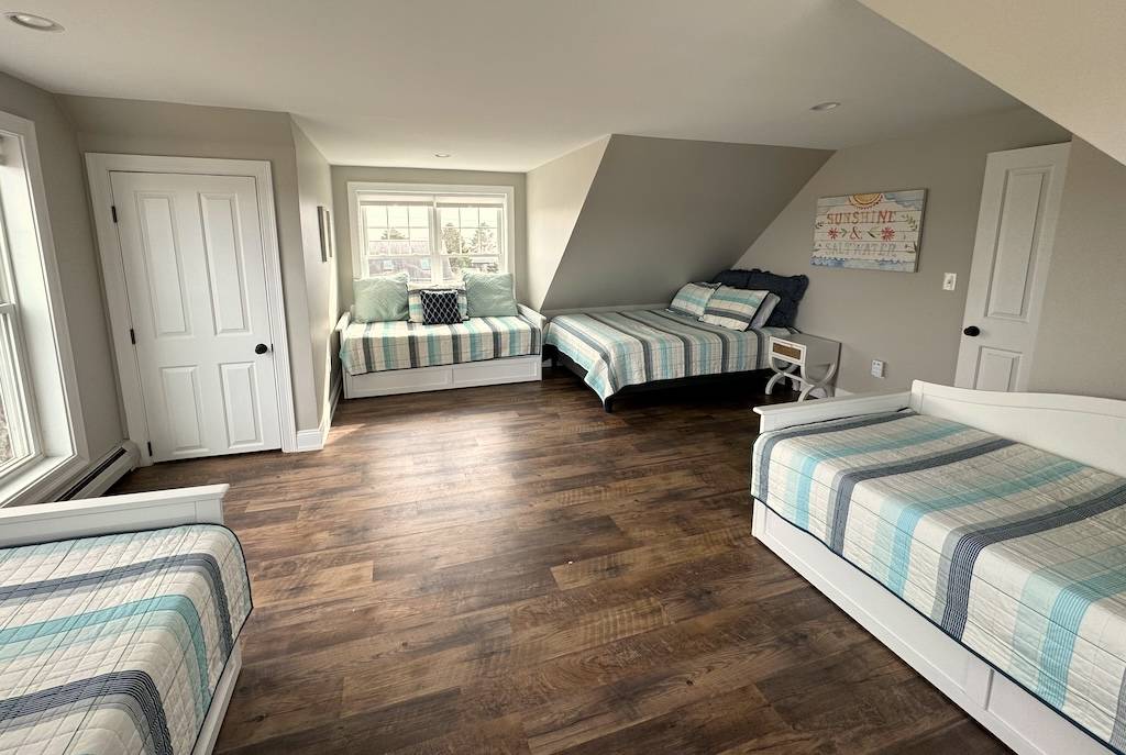 Kids room with multiple beds of beach rental by owner in Scarborough, Maine