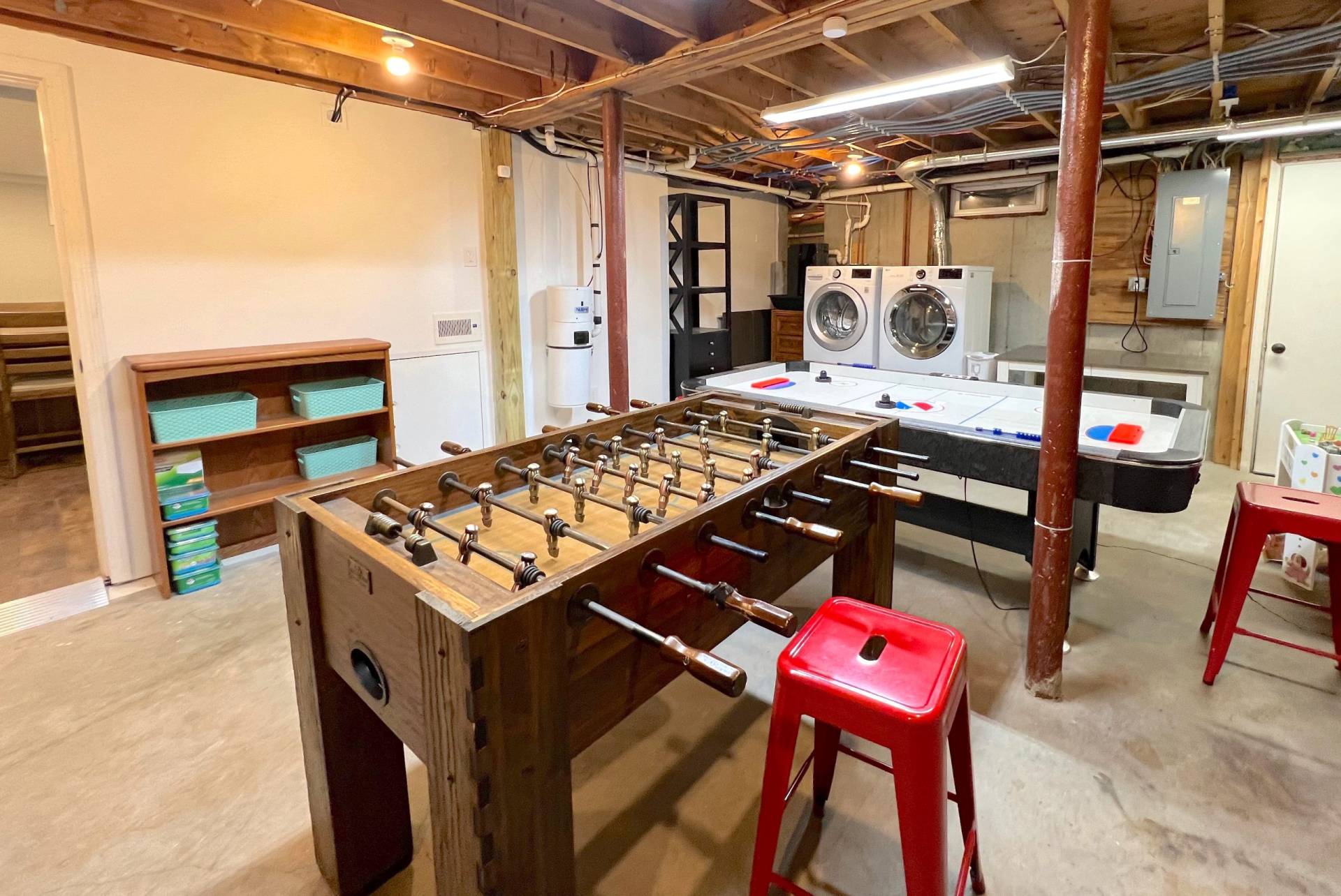 Basement - Foosball Air Hockey and Laundry
