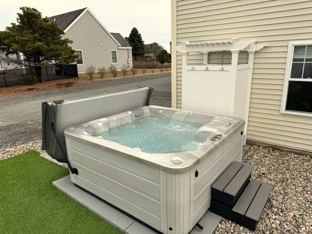 Backyard - Hot Tub of vacation beach rental by owner in Scarborough, Maine