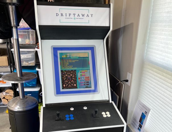 Garage Video Game at Driftaway vacation home beach rental by owner in Scarborough, Maine